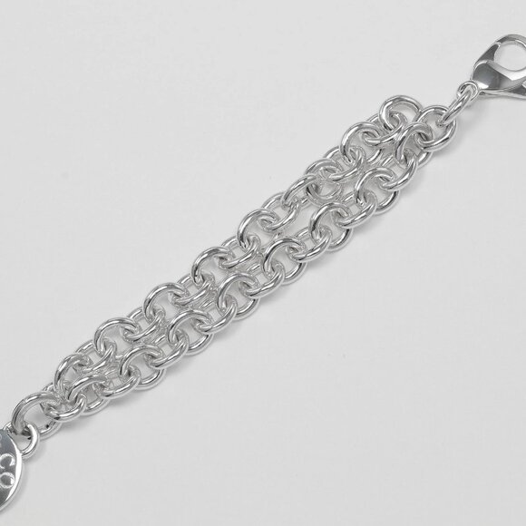 TIFFANY&Co. 1837 Round Tag Bracelet Wrist Size6.9" Silver925 28.2g Women - Picture 3 of 8